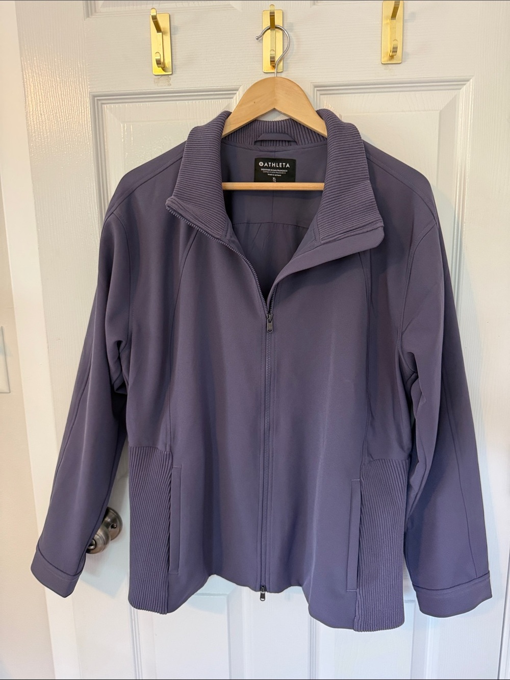 Athleta Lavender Zip-Front Utility Jacket